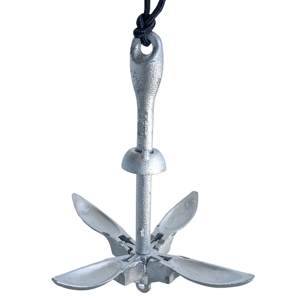 Kuda Kayak or Stand Up Paddle Board Anchor, Galvanized Steel, 3.5 lbs, 32ft Rope - SUPA35