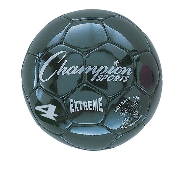 Champion Sports 4 Size Extreme Series Soccer Ball - Black - CHSEX4BK