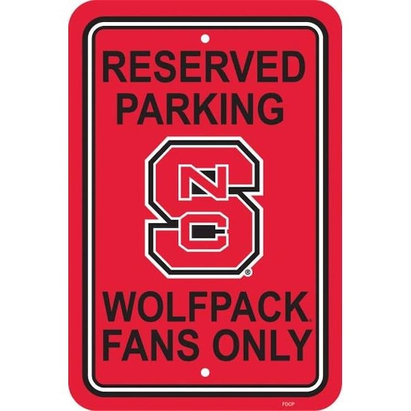 Fremont Die Consumer Products Inc Fremont Die 50248 12'' X 18'' Plastic Parking Sign  - N. Carolina State Wolfpack - 50248