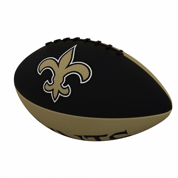 Logo Brands New Orleans Saints Pinwheel Logo Junior-Size Rubber Football - 620-93JR-2
