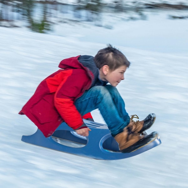 Gardenised Kids Winter Plastic Outdoor Snow Sleigh Ice Sled, Kids over 5 Years, Blue - QI004217.BL