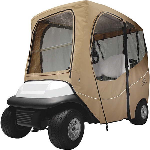 Classic Accessories Golf Cart Enclosure, Roof, 2 Person, Light Khaki, Short - 40-049-335801-00