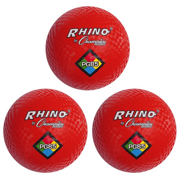 Champion Sports Playground Ball, 8.5in, Red, PK3 - PG85RD
