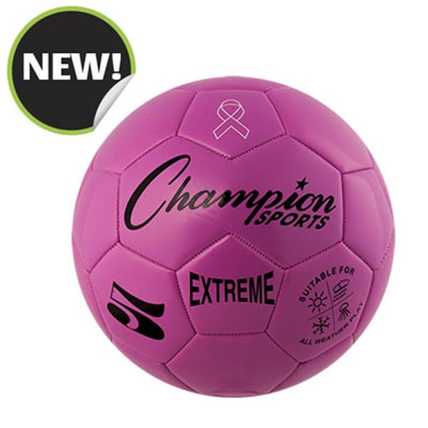 Champion Sports 8.75 in. Extreme Series Size 5 Soccer Ball, Pink - CH55874