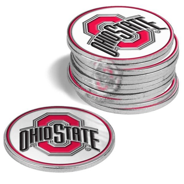 Linkswalker LinksWalker LW-CO3-OSB-12BMPK Ohio State Buckeyes Ball Markers - Pack of 12 - LW-CO3-OSB-12BMPK