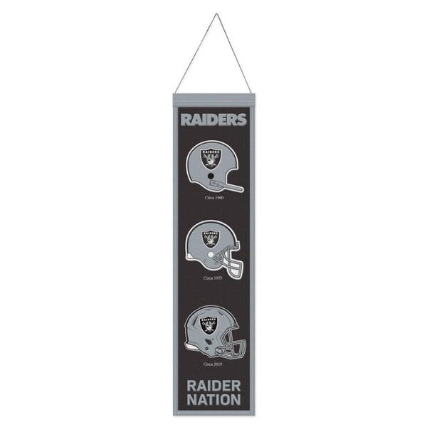 Tokens 8 x 32 in. Las Vegas Raiders Banner Wool Heritage Evolution Design - TO3359340