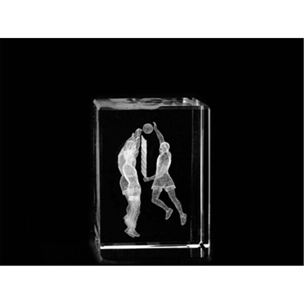 Happyholidays 1159-70-78 Crystal Laser-Engraved Volleyball Sports Laser-Cut 2 L x 2.75 H x 2 W in. - HA2938030