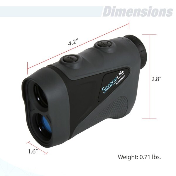 Serenelife Golf Laser Range Finder Monocular w/ Pin-Seeking/Zoom Sight, SLGRF30BK - SLGRF30BK