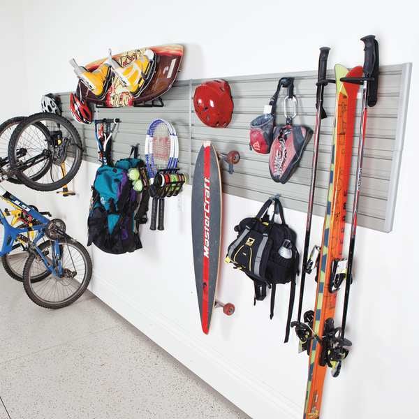 Flow Wall Sports Storage System, Silver, 15 Hooks15 - FWS-4812-6SB12
