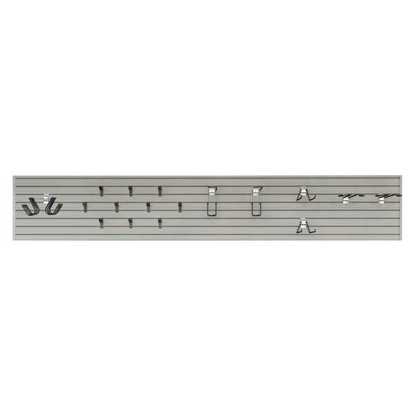 Flow Wall Sports Storage System, Silver, 15 Hooks15 - FWS-4812-6SB12