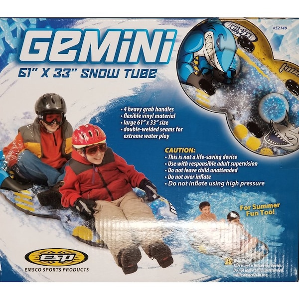 Emsco Group Emsco ESP Gemini Dual-Rider Inflatable PVC Snow Tube 61 in. - 52149