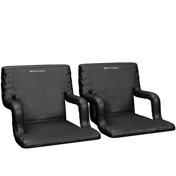 Home-Complete Wide Stadium Seats - Bleacher Cushion Set with Padded Support, Armrests by, 2PK - HC-3002-2