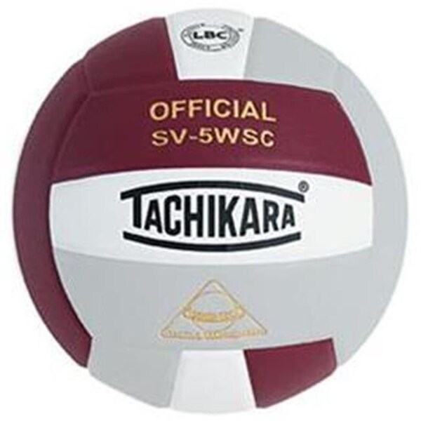 Tachikara Tachikara SV5WSC.CWSL Sensi-Tec Composite High Performance Volleyball - Cardinal-White-Silver Gray - SV5WSC.CWSL