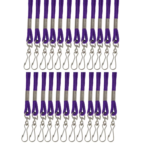 Sicurix Standard Lanyard Hook Rope Style, Purple, PK24 - 68914