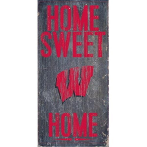 Fan Creations Wisconsin Badgers Wood Sign - Home Sweet Home 6"x12" - 7846004828