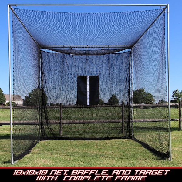 Cimarron CMW- 10 x 10 x 10 in. Masters Golf Net with Complete Frame - MAS10GNCF