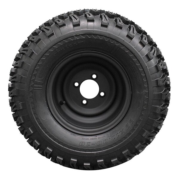 Antego 22x11.00-10 with 10x7 Matte Black Wheels for Golf Cart Single - A107010130422110010
