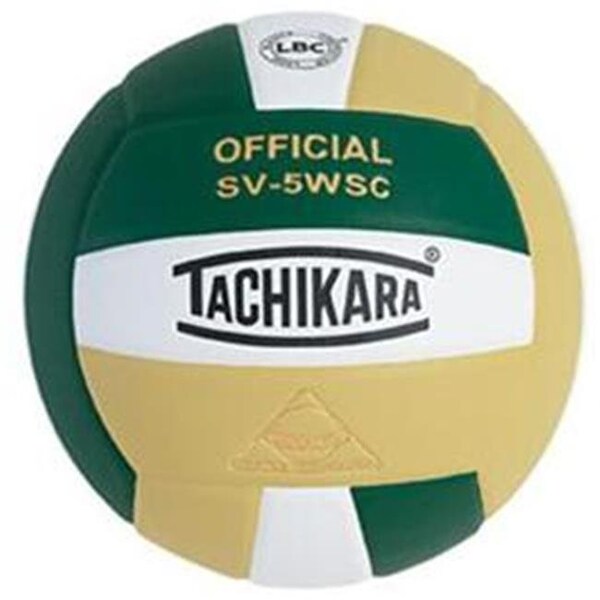 Tachikara Tachikara SV5WSC.DGWVG Sensi-Tec Composite High Performance Volleyball - Dark Green-White-Vintage Gold - SV5WSC.DGWVG