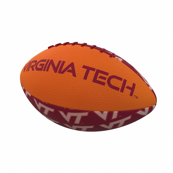 Logo Brands Virginia Tech Repeating Mini-Size Rubber Football - 235-93MR-3