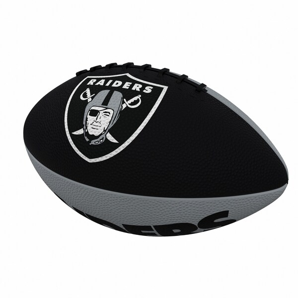 Logo Brands Las Vegas Raiders Pinwheel Logo Junior-Size Rubber Football - 623-93JR-2