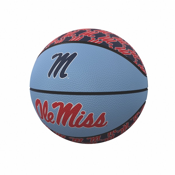 Logo Brands Ole Miss M Lockup Mini Rubber Basketball - 176-91MR-C1