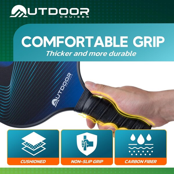 Outdoorcruiser Outdoor Cruiser Pickleball Paddle Set, USAPA Approved, 2 Paddles, 4 Balls, Grip Tapes, Carry Bag - OCGPKB04