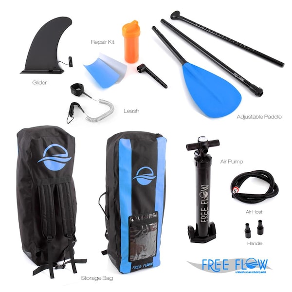 Serenelife Free-Flow Inflatable Sup - Stand Up Water Paddle-Board, SLSUPB125 - SLSUPB125