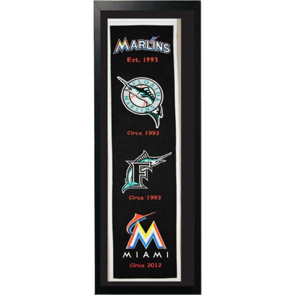 Teamlogos Miami Marlins Logo History Felt Banner - 14 x 37 in. - TE3488281