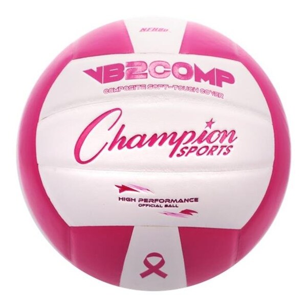 Champion Sports Champion Sports VB2PK Composite Volleyball - Pink & White - VB2PK