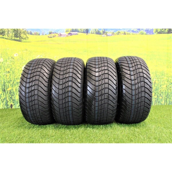 Antego 205/50-10 with 10x7 Fusion Glossy Black Wheels for Golf Cart Set of 4, 4PK - A107013900916042055010