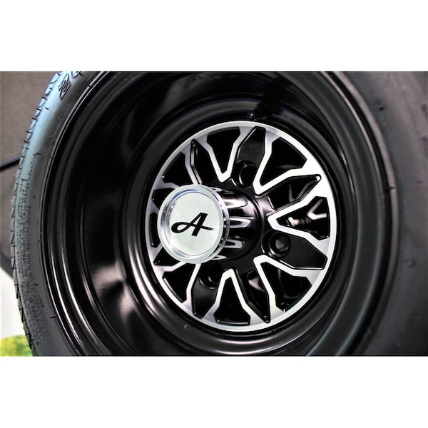 Antego 205/50-10 with 10x7 Fusion Glossy Black Wheels for Golf Cart Set of 4, 4PK - A107013900916042055010