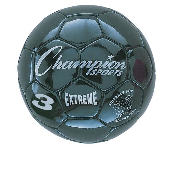 Champion Sports 3 Size Extreme Series Soccer Ball - Black - CHSEX3BK