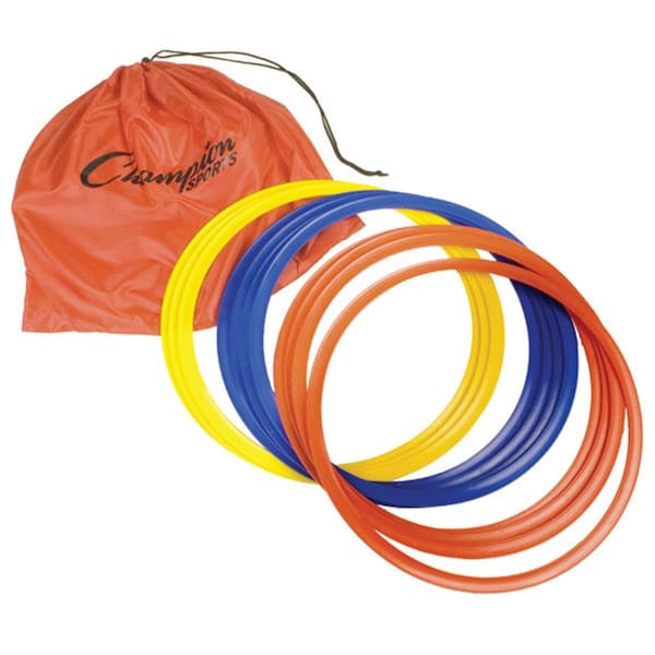 Champion Sports 16 in. Speed Ring Set, 4 Red & Yellow & Blue - CH56043