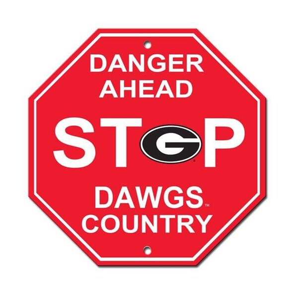 Fremont Die Consumer Products Inc Georgia Bulldogs Sign 12x12 Plastic Stop Style Special Order - 2324550521