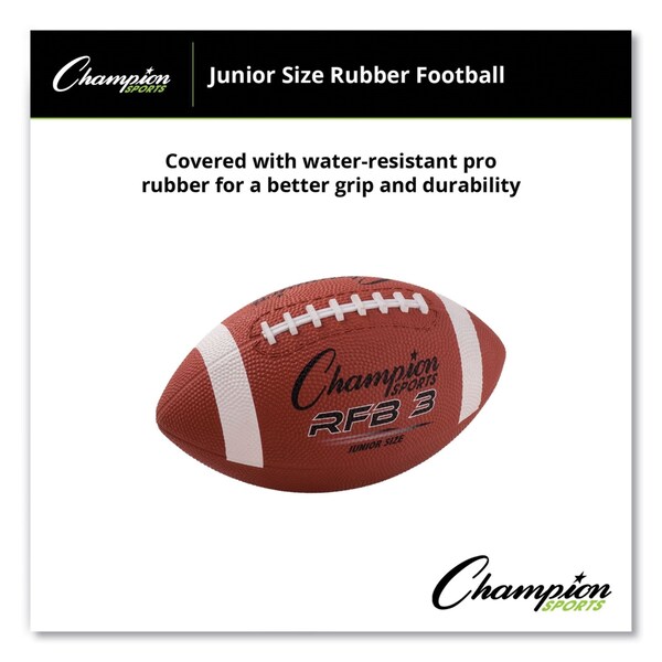 Champion Sports Rubber Sports Ball, For Football, Junior Size, Brown - RFB3