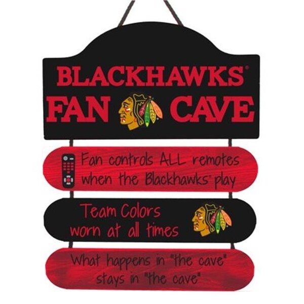 Forever Collectibles Forever Collectibles 9141826601 Chicago Blackhawks Mancave Wood Sign - 14.5 x 11.5 in. - 9141826601