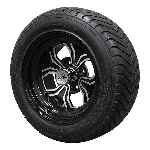 Antego Set of 4 215/50-12 4 Ply Glossy Black Fusion Aluminum Golf Assembly, 4PK - A127023800916042155012