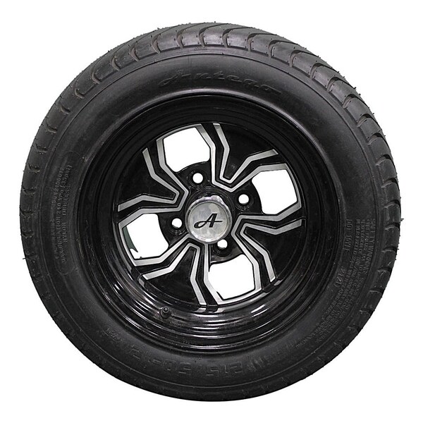 Antego Set of 4 215/50-12 4 Ply Glossy Black Fusion Aluminum Golf Assembly, 4PK - A127023800916042155012