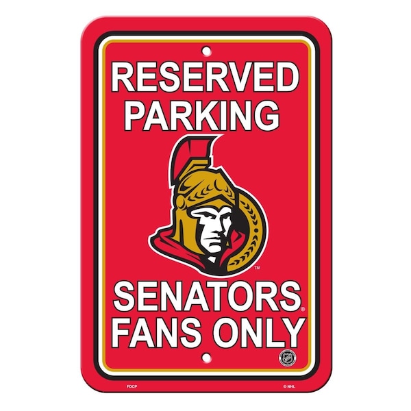 Fremont Die Consumer Products Ottawa Senators Sign - Plastic - Reserved Parking - 12 in x 18 in - 2324580212