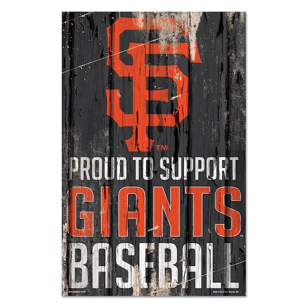 Wincraft San Francisco Giants Sign 11x17 Wood Proud to Support Design - 3208561175