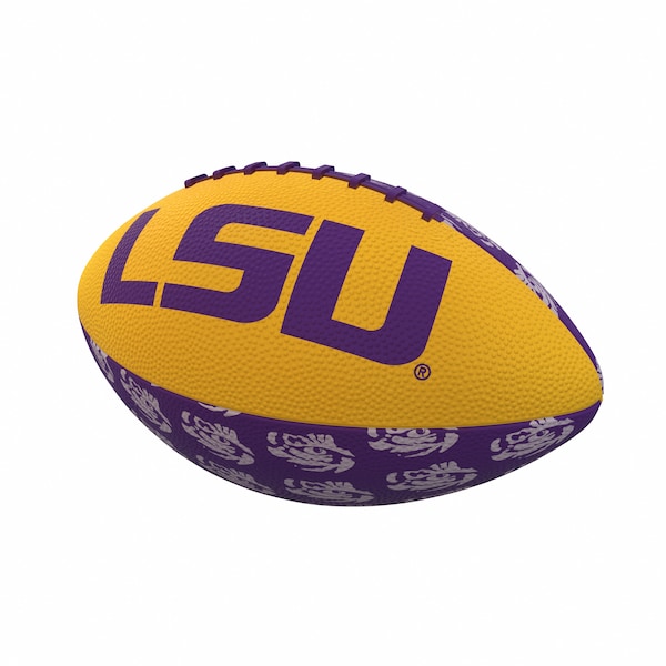Logo Brands LSU Repeating Mini-Size Rubber Football - 162-93MR-3