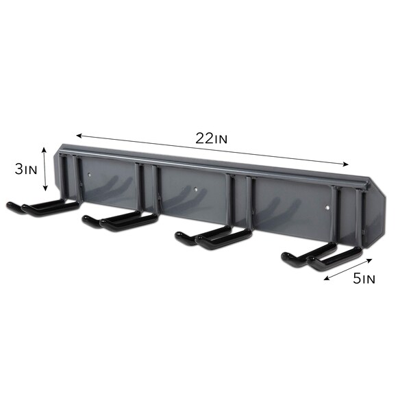 Raxgo Wall Mounted Ski Rack, Ski Wall Mount for 4 Pairs of Skis & Poles or Snowboard, Set of 4 Hooks - RGWMSR4H