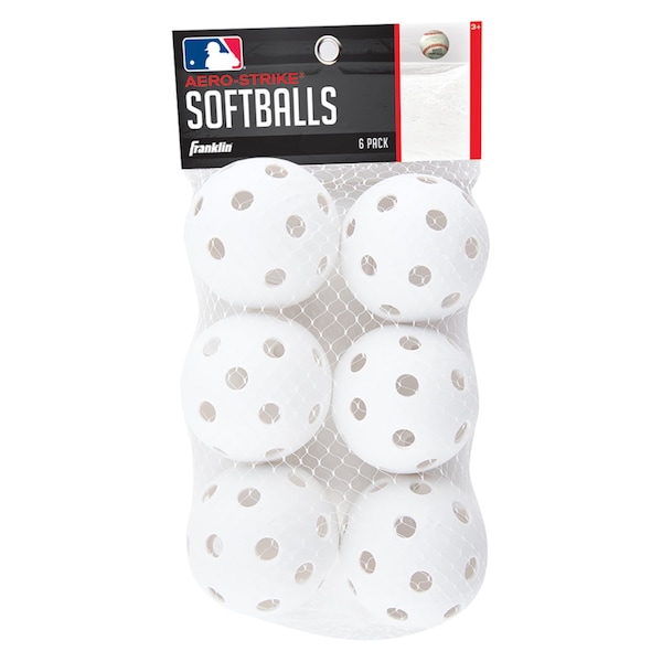 Franklin Sports Franklin White Plastic Baseball 6 pk - 19884A