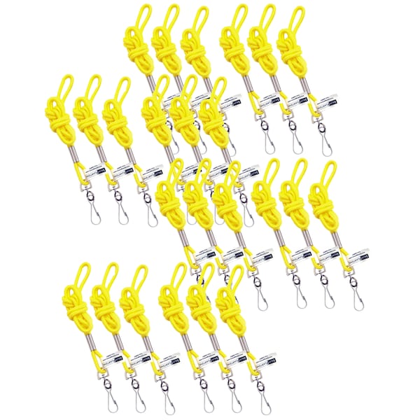 Sicurix Standard Lanyard Hook Rope Style, Yellow, PK24 - 68907