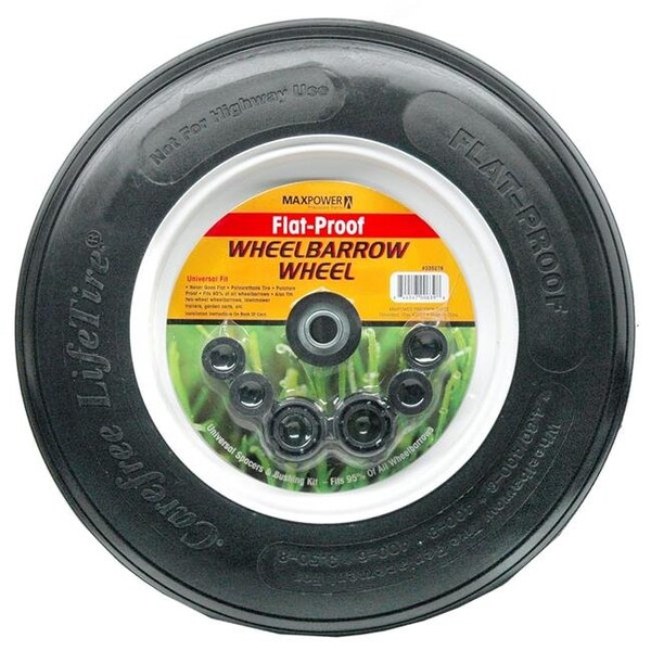 Maxpower Precision Parts Maxpower Precision Parts 335278 Wheelbarrow Wheel Flat Proof; Black - 335278