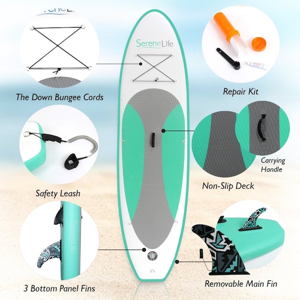 Serenelife Thunder Wave Sup - Stand Up Water Paddle-Board, SLSUPB20 - SLSUPB20