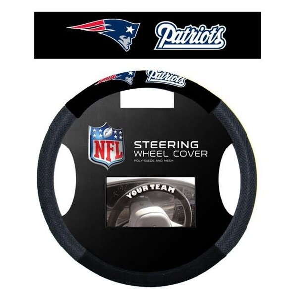 Fremont Die Consumer Products Inc Fremont Die 023245966115 NFL Patriots Massage Grip Steering Wheel Cover- NFL - 23245966115