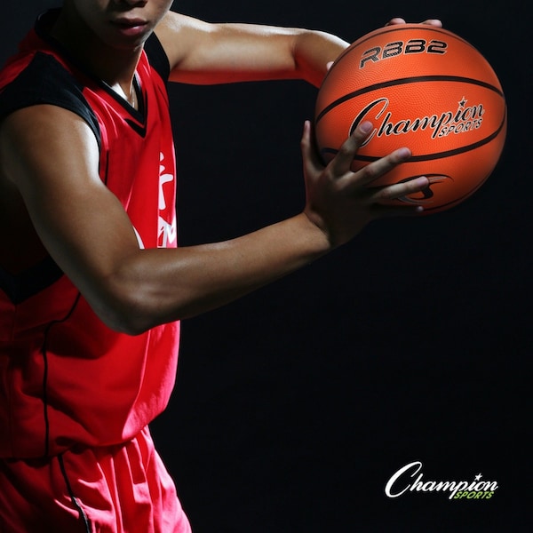 Champion Sports Junior Rubber Basketball, Orange, Size 5, PK3 - RBB2