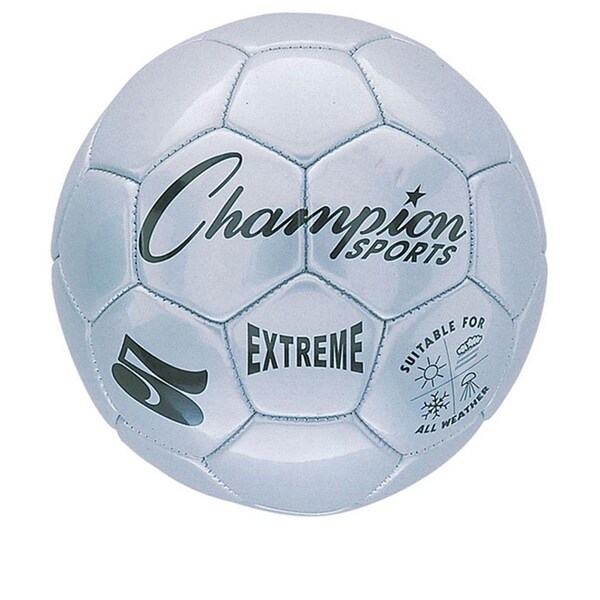 Champion Sports 5 Size Extreme Series Soccer Ball - Silver - CHSEX5SL