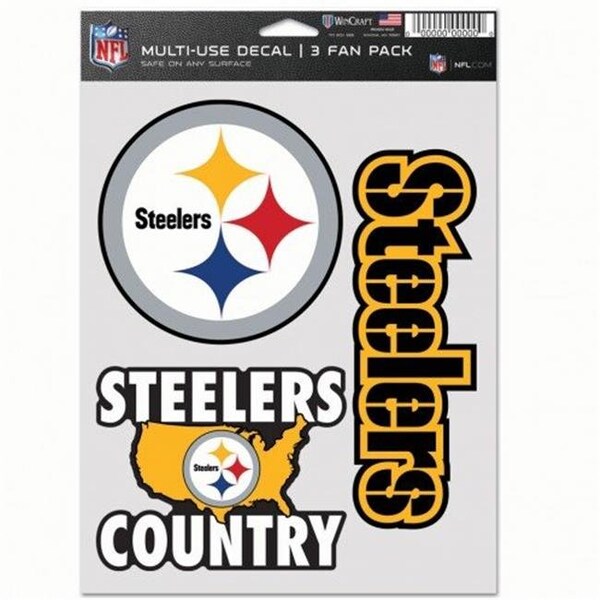 Wincraft Wincraft 9416607761 NFL Pittsburgh Steelers Decal Multi Use Fan - Pack of 3 - 9416607761